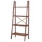 Rustic 4-Tier Walnut Wicker Bookshelf with Ladder Style Storage for Home and Office